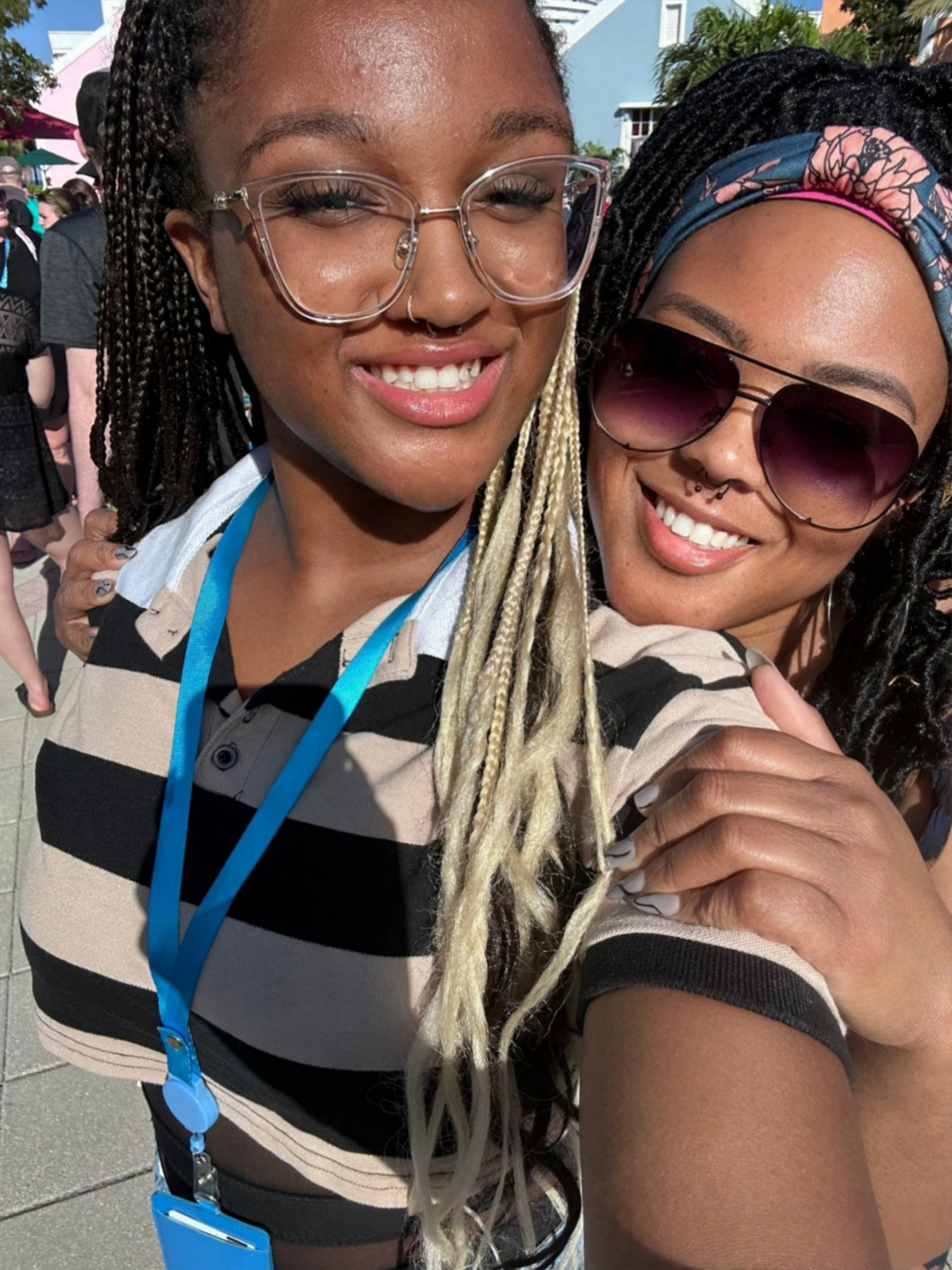 Arianne McCullough (left) and her mother, Rayvn (right), take a selfie together.
