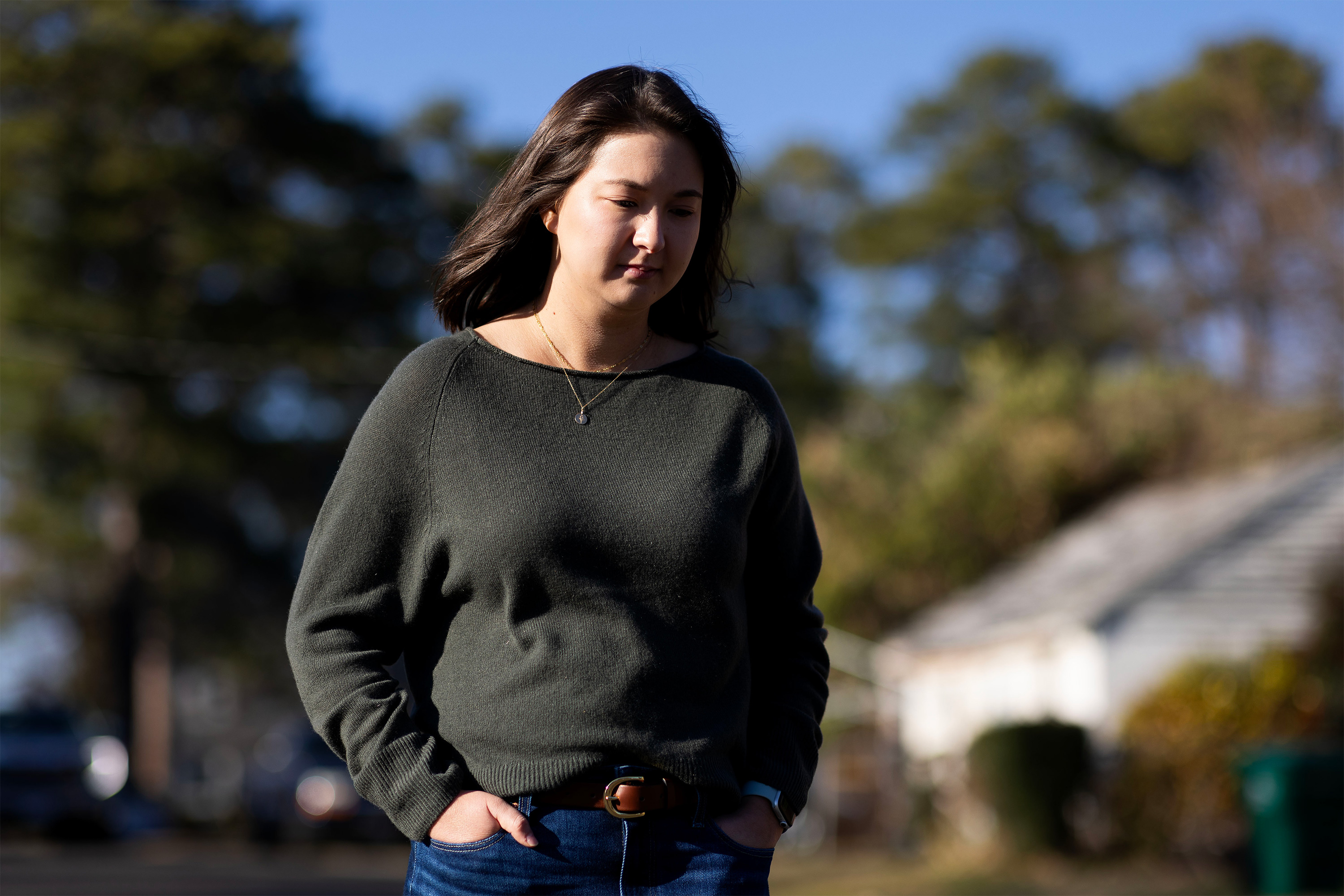A photo of Sheldon Ekirch walking outside.
