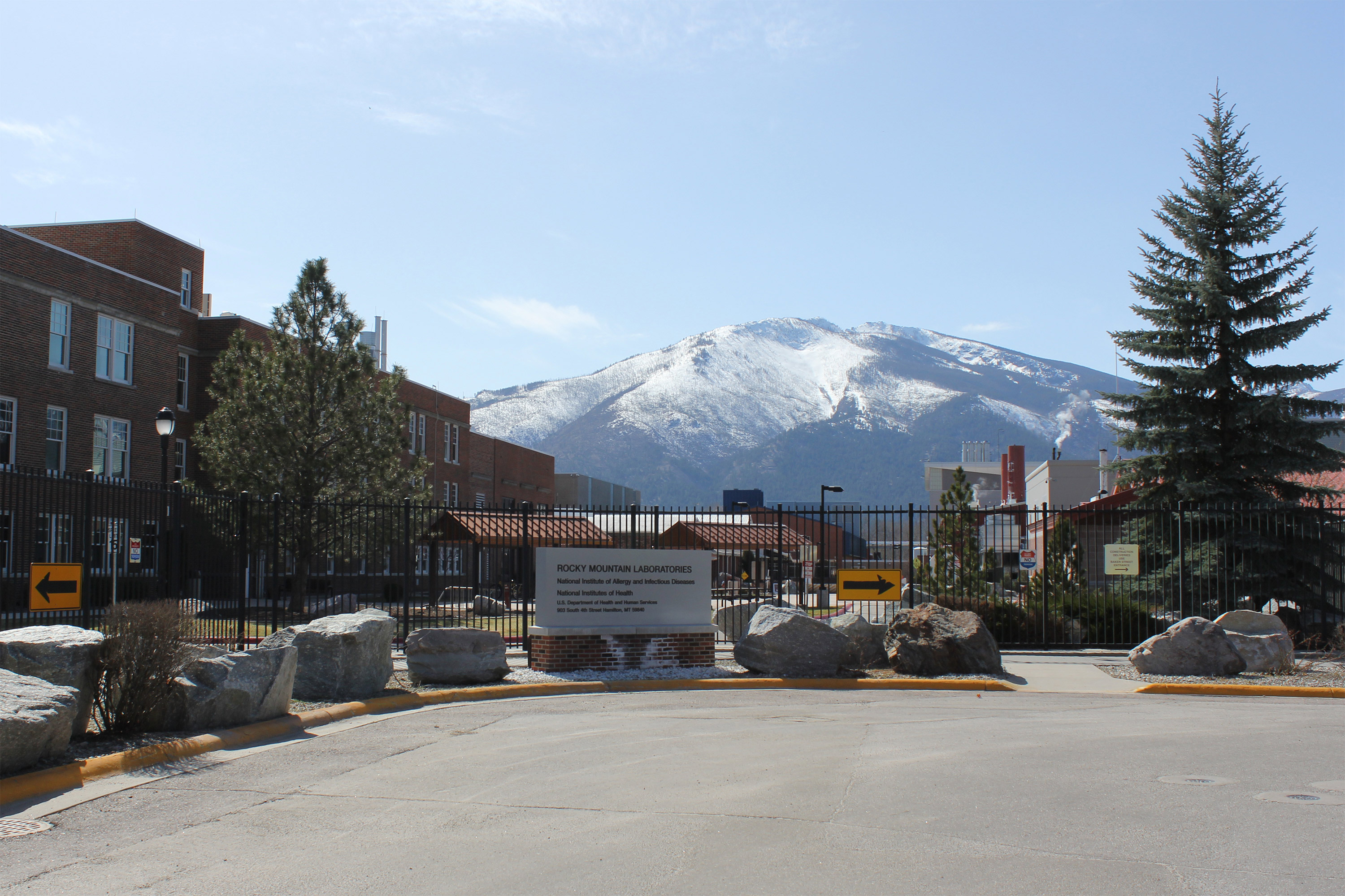 A photo of a research facility building in Hamilton, Montana.