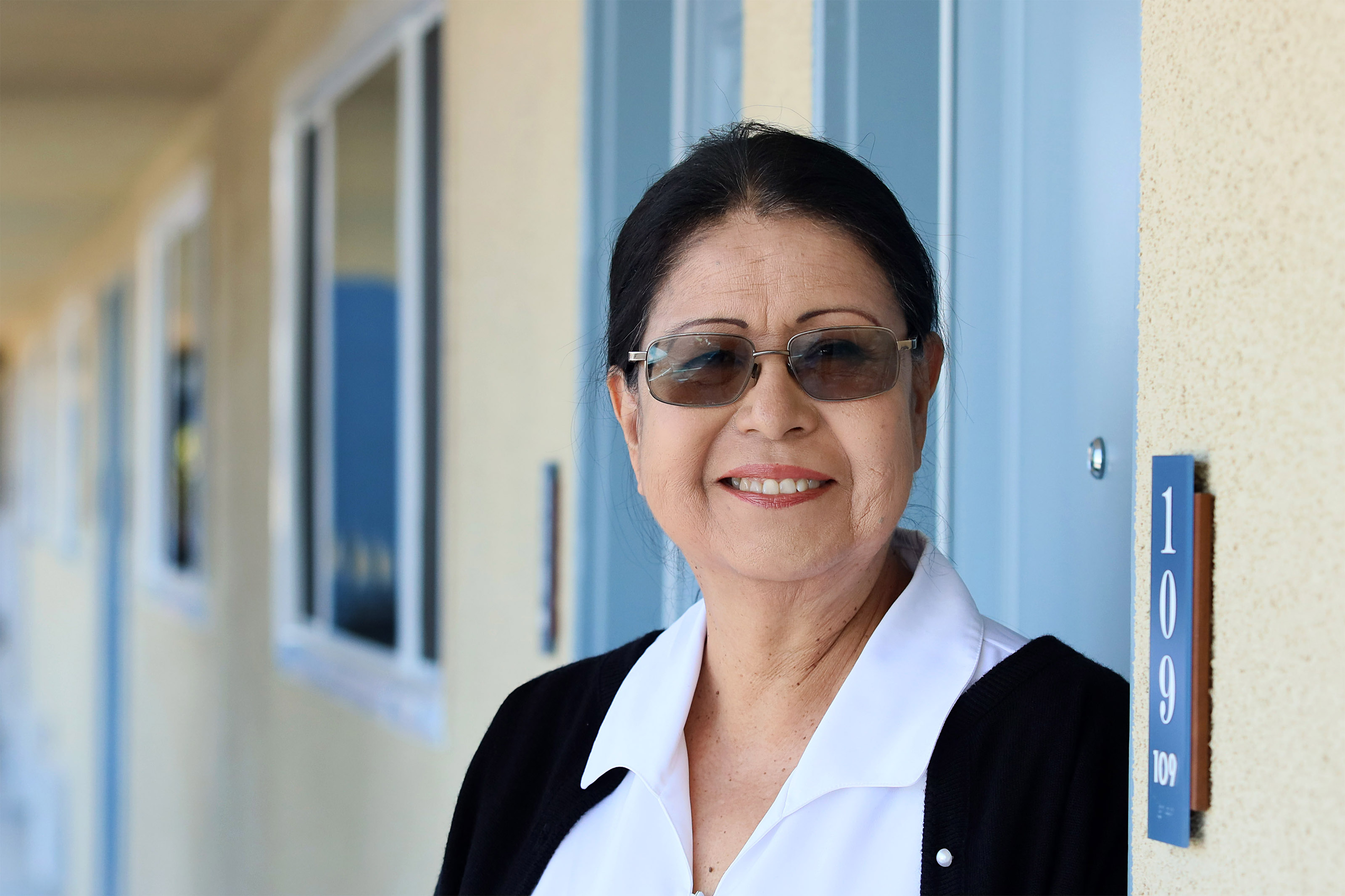 A photo of Virginia Guevara posing for a portrait.